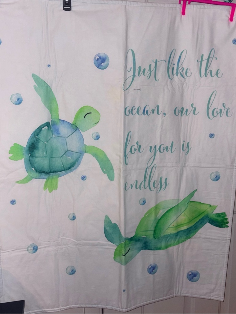 Water Color Turtle Print Toddler Blanket for Bed